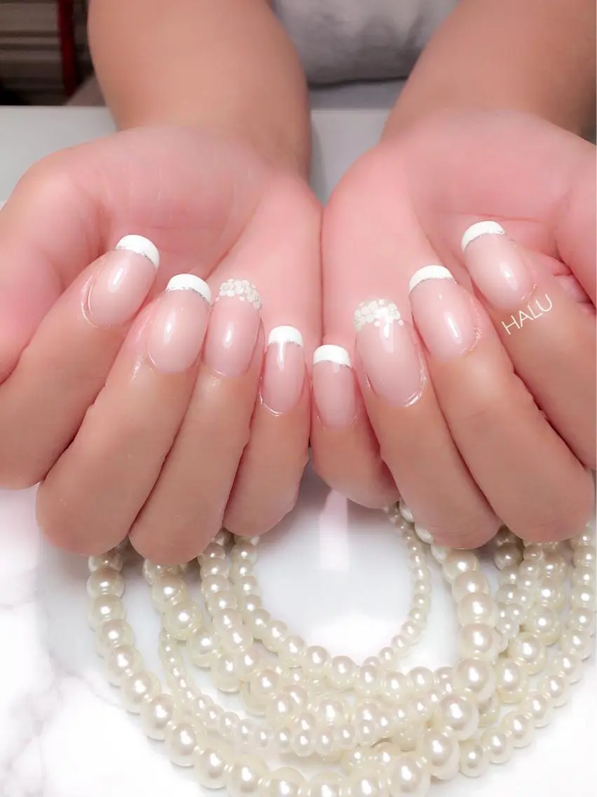 ネイル クリアネイル フレンチネイル オフィスネイル HALU ハルのネイルデザイン