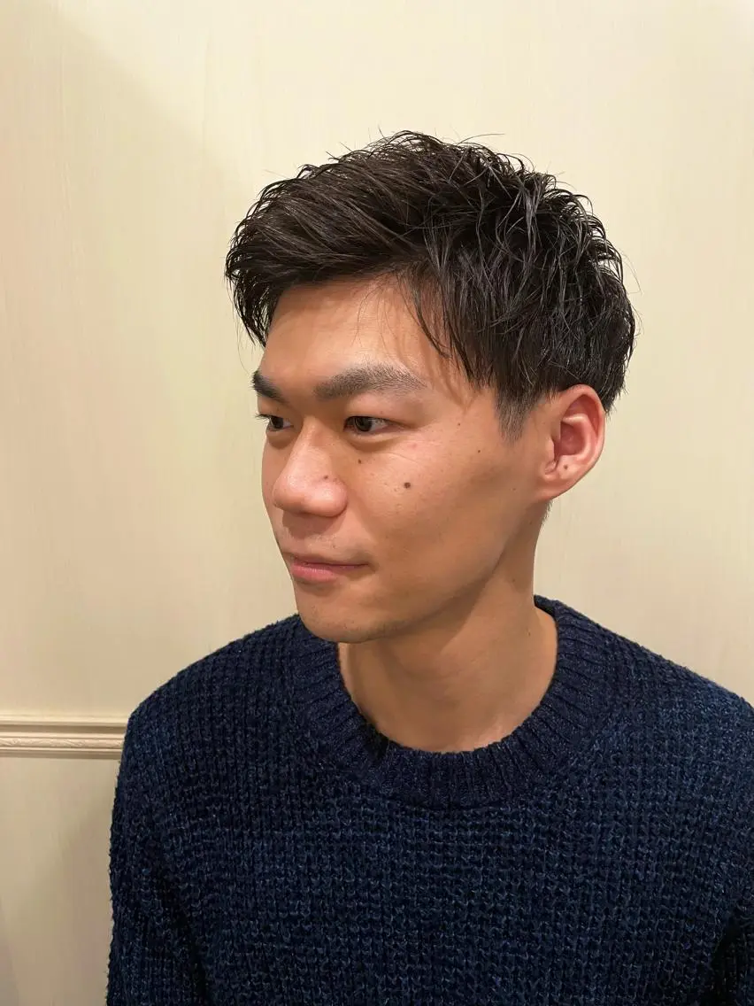 ショート パーマ メンズ メンズパーマ メンズカット特化💈 遠山泰輝のヘアスタイル