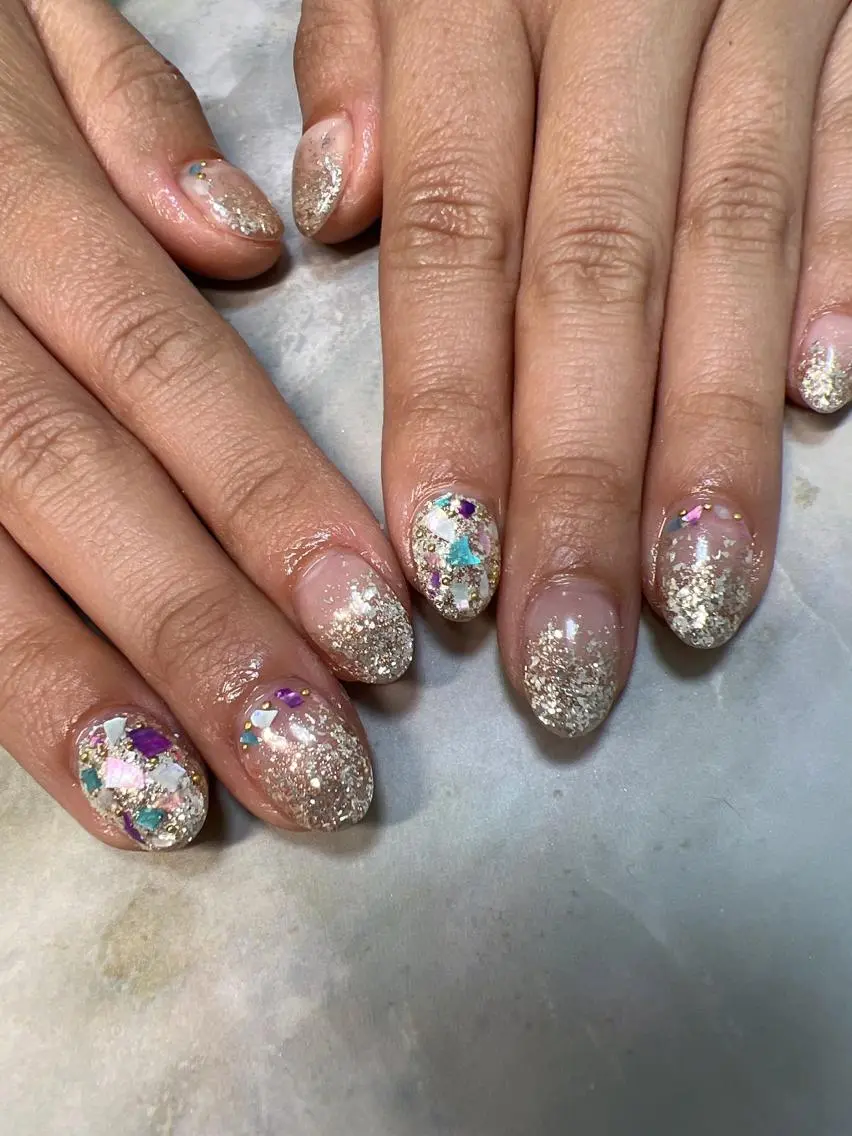 ネイル グラデーション ラメ(グリッター) ラメグラデーション coco nailのネイルデザイン