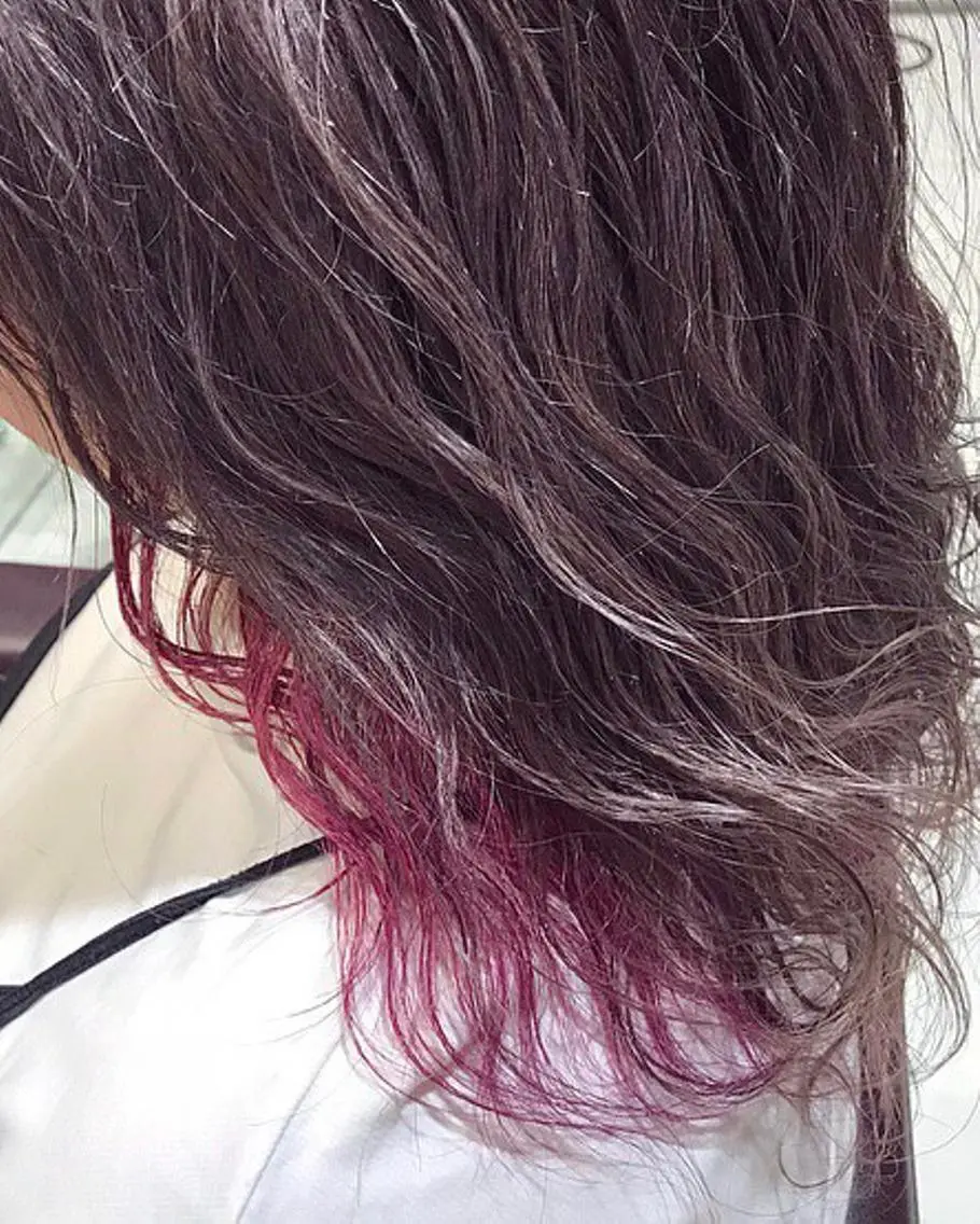 カラー イヤリングカラー ピンクカラー ミヤワキ モモコのヘアスタイル