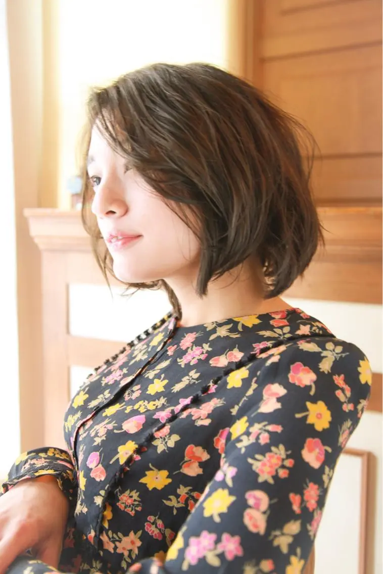 ミディアム カラー パーマ ヘアアレンジ 美艶ボブ イシイのヘアスタイル