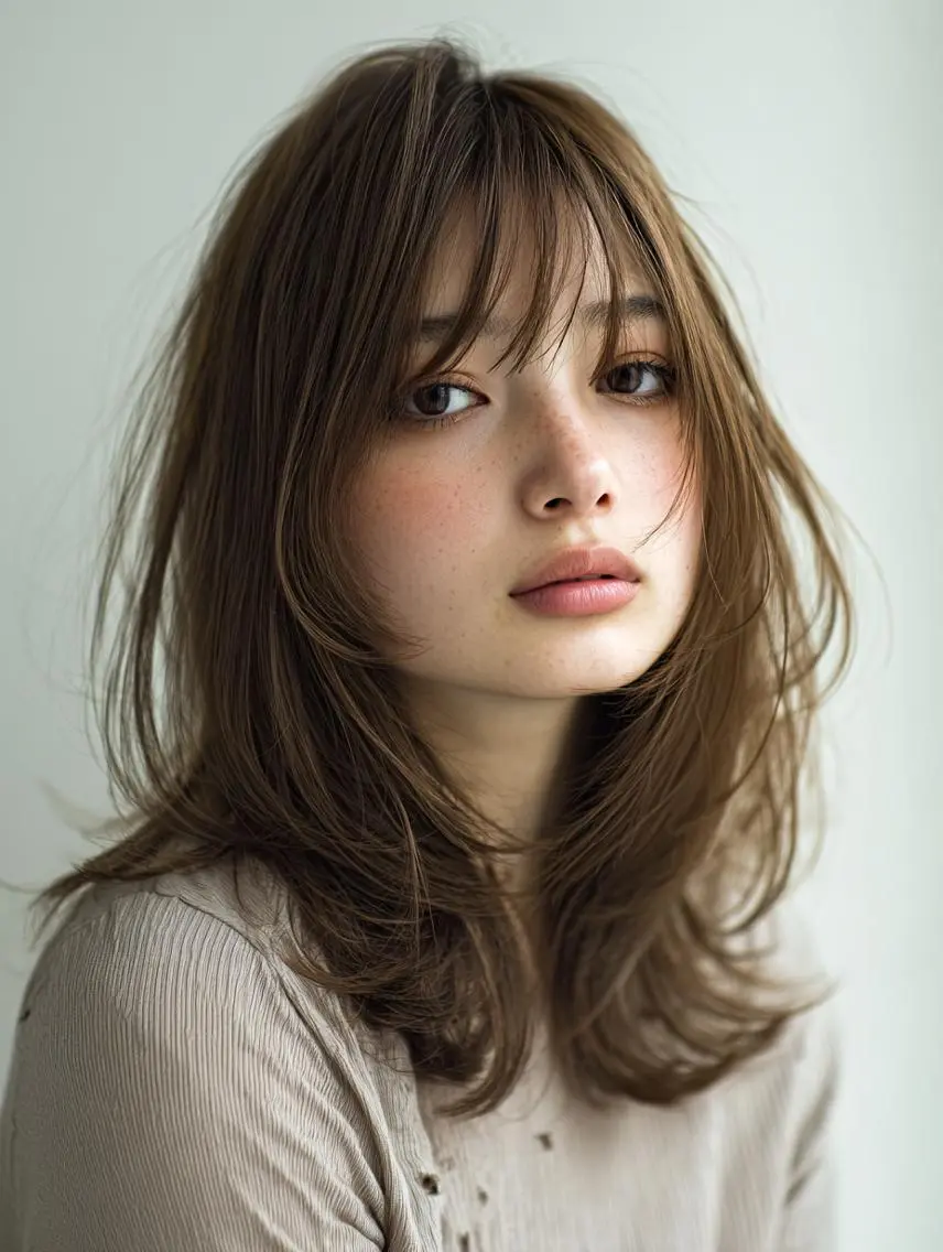 ミディアム 🍒暖色×ハイトーン ×デザイン✨まなりのヘアスタイル