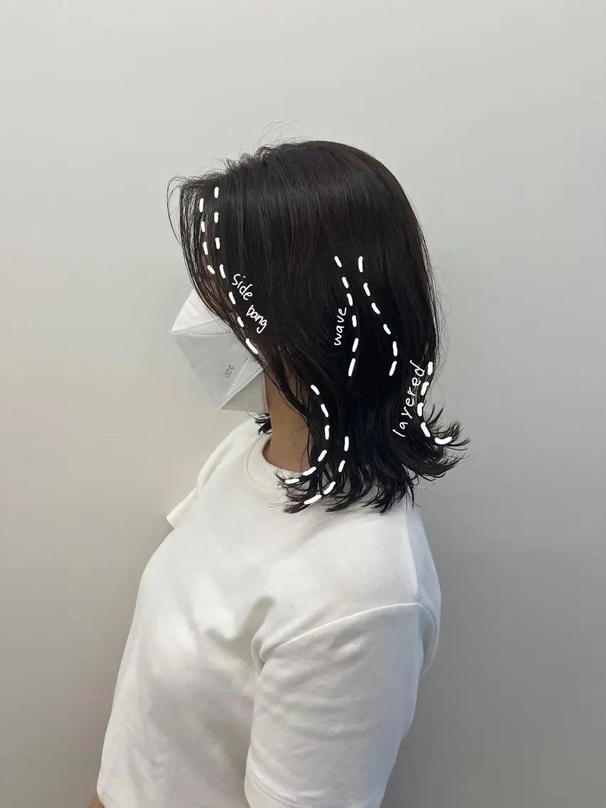 ミディアム パーマ カット パーマ 韓国好き🇰🇷 美容師MIKUのヘアスタイル