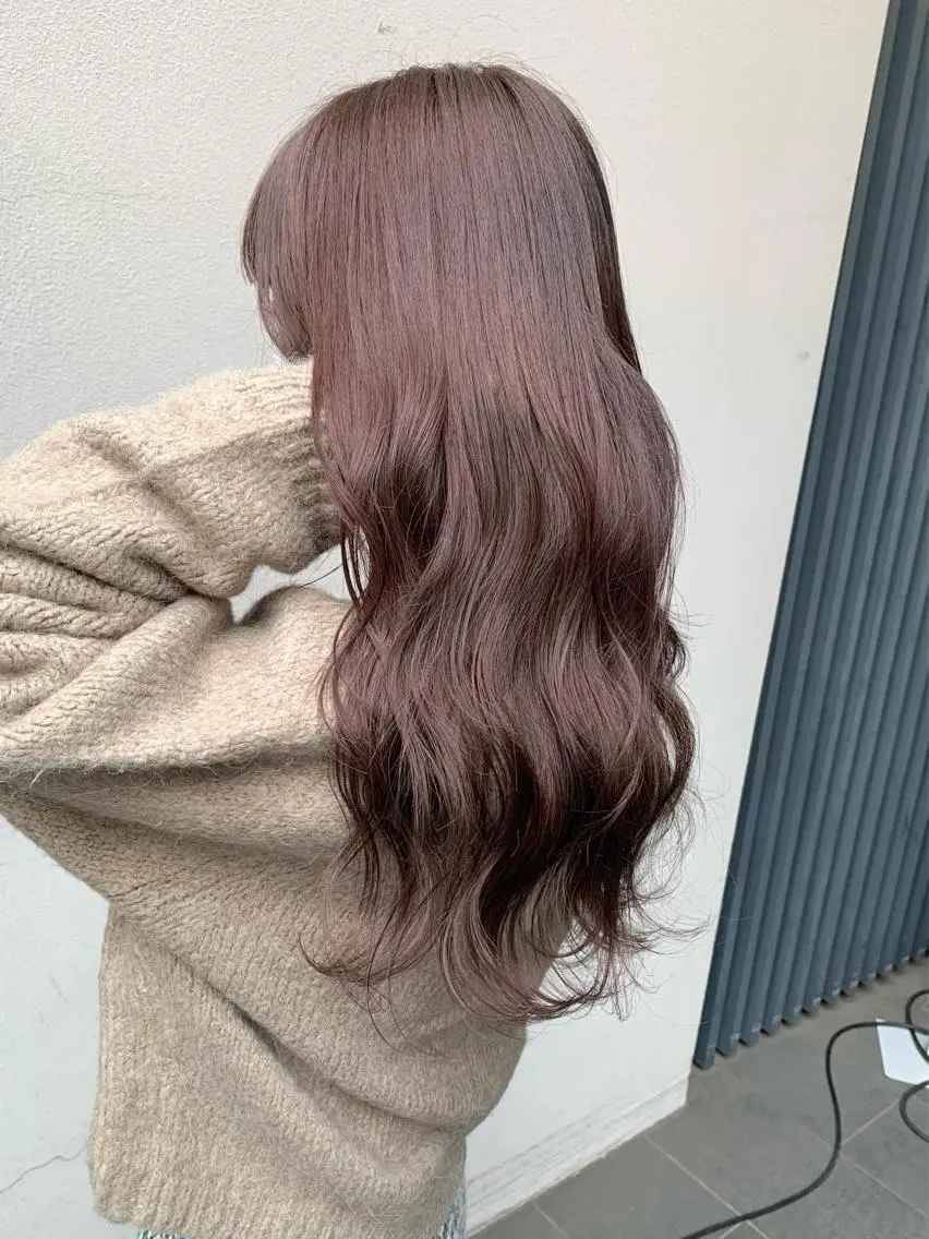 セミロング カラー ベージュカラー ピンクカラー ピンクベージュ 矢野 晃平のヘアスタイル