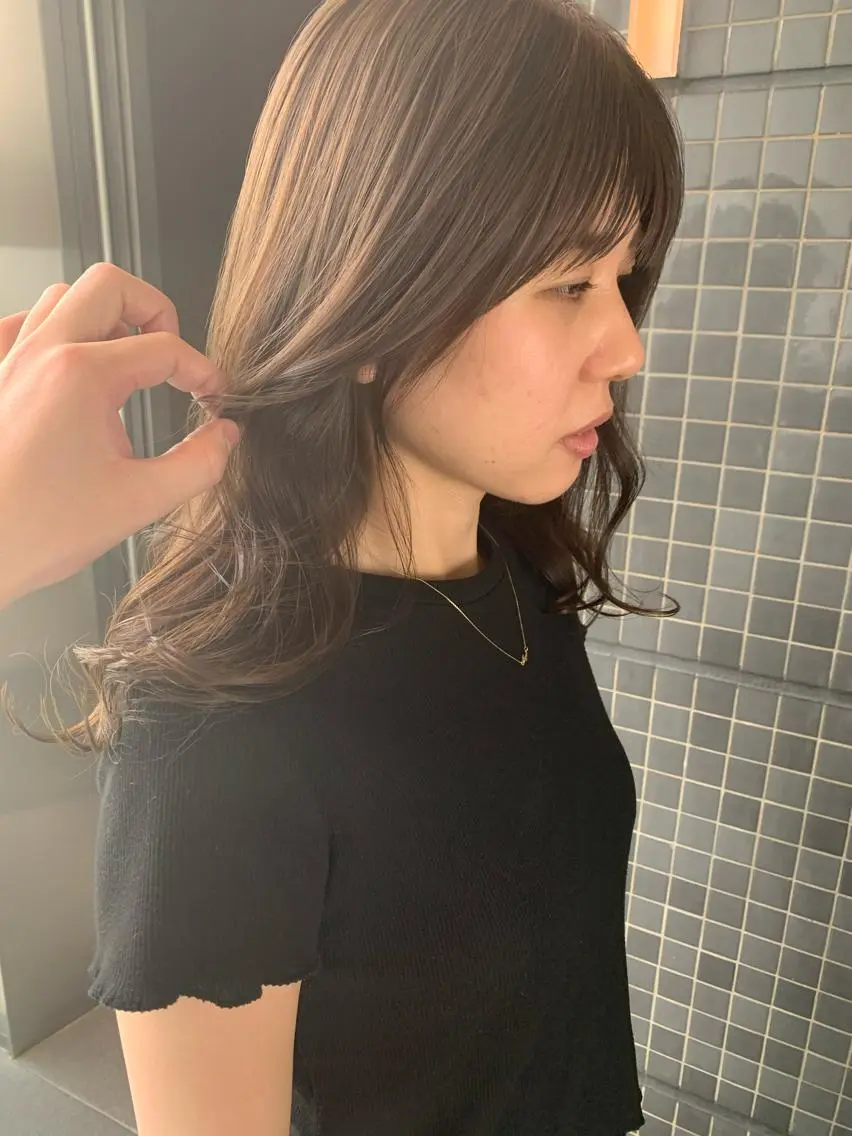 ミディアム カラー レイヤーカット 髪質改善サロン ARCHE野瀬冬馬のヘアスタイル