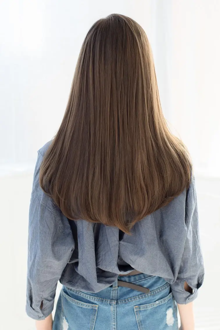 セミロング アッシュ くせ毛 レイヤーカット a-granz 住吉店のヘアスタイル