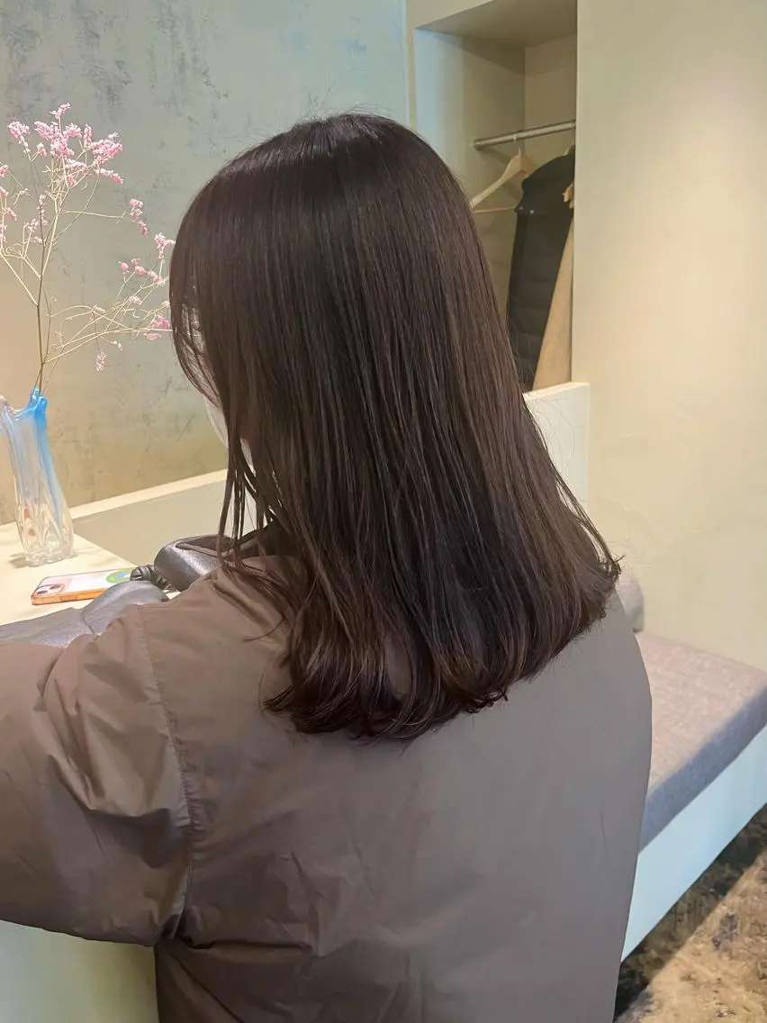 セミロング カラー ブラウンカラー カット ヘアカラー 西山 紗耶香🪽 透明感カラー/ボブのヘアスタイル