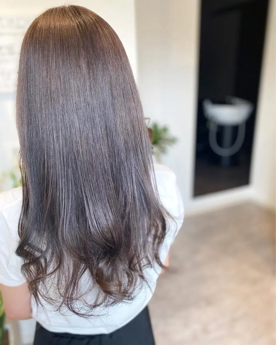 ロング カラー ブリーチ ケアブリーチ 縮毛矯正 カット ヘアカラー 縮毛矯正 トリートメント 荒木 ひろかのヘアスタイル