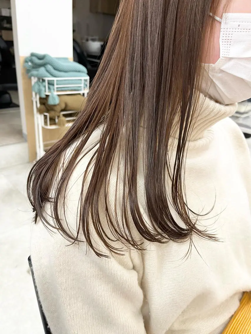 セミロング カラー パーマ ヘアアレンジ ✨艶髪✨ 奈須晴香のヘアスタイル