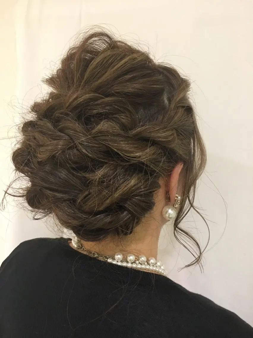 ロング カラー ヘアアレンジ ヘアセット きむえり/髪質改善 /うねり広がり改善のヘアスタイル