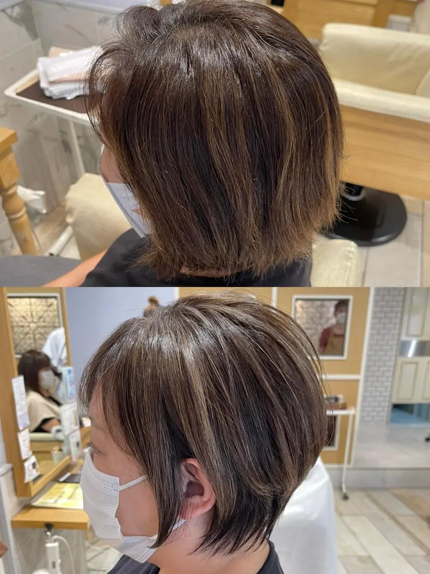 カラー 馬場智哉 白髪ぼかしハイライトのヘアスタイル