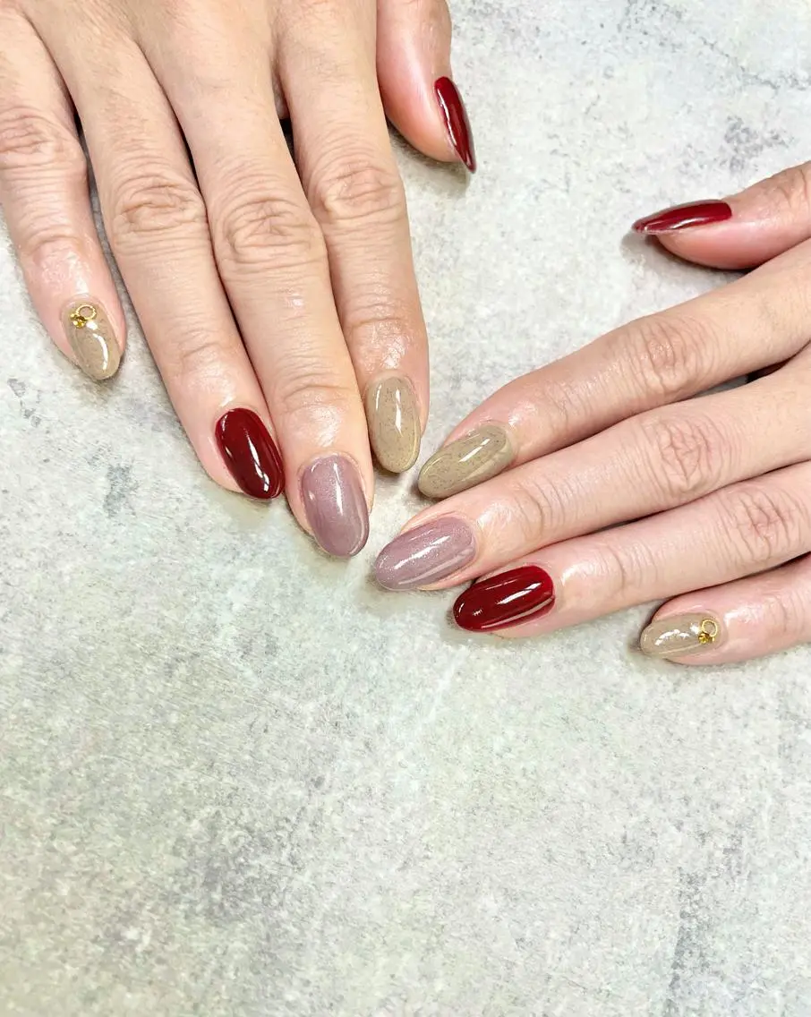 ネイル ボルドー ワンカラーネイル ハンドネイル FASTNAIL PLUS 新宿店のネイルデザイン