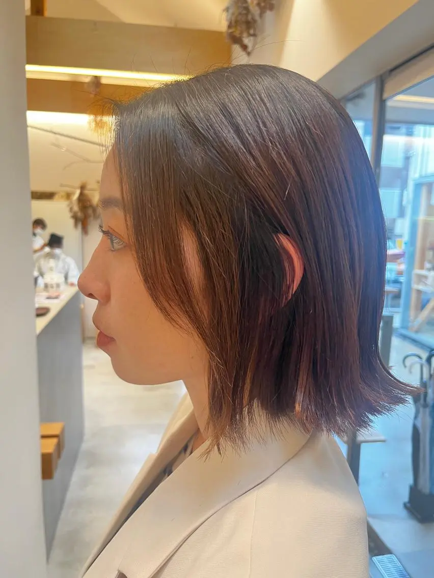 ミディアム 切りっぱなしボブ ボブ TEMIL HAIR 《まお》のヘアスタイル