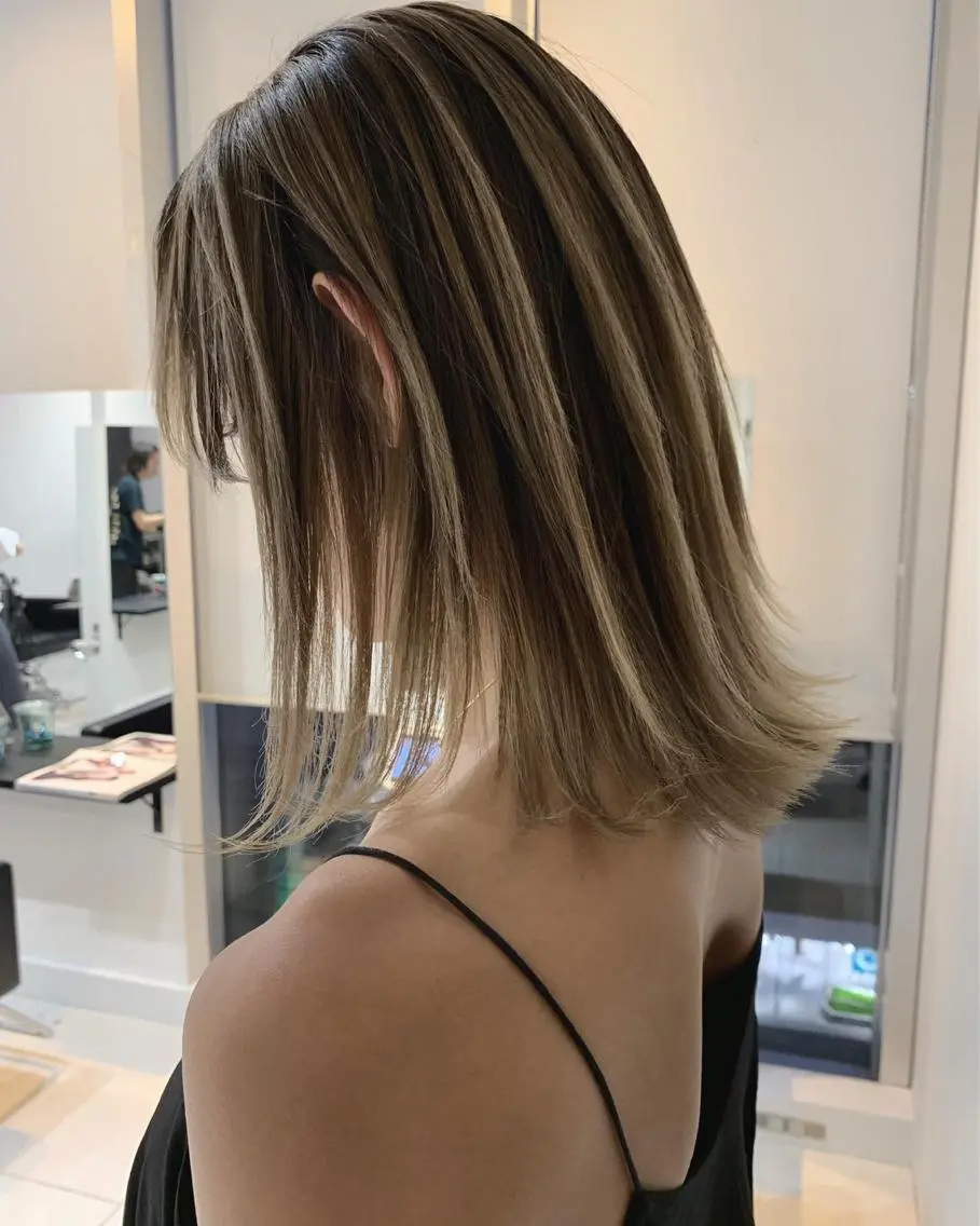 セミロング カラー パーマ ヘアアレンジ 【公式】amble luxe池袋東口🩷のヘアスタイル
