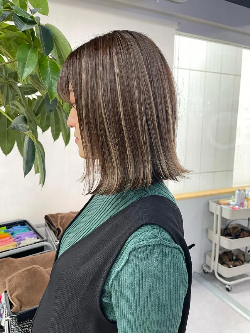 ミディアム カラー カット ヘアカラー トリートメント Reb_keiji 👑小倉圭司のヘアスタイル