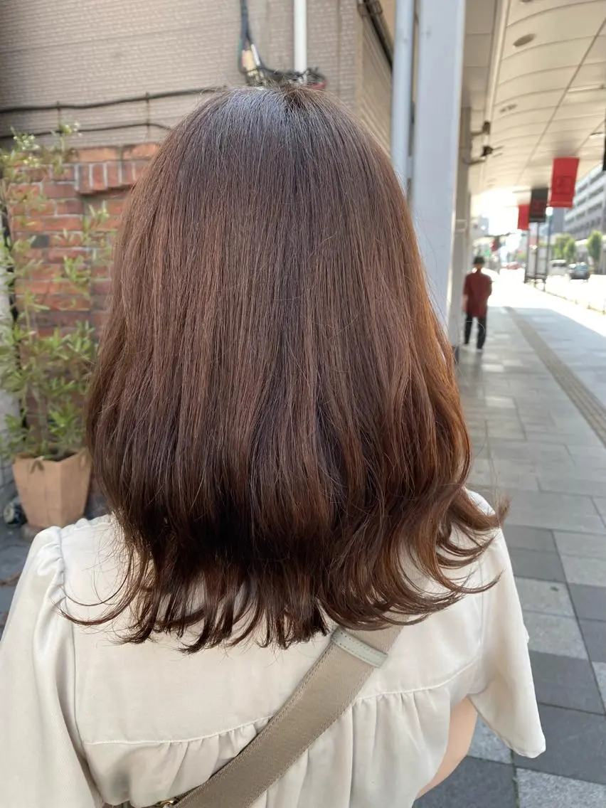 セミロング カラー ベージュカラー カット ヘアカラー トリートメント 特殊カラー特化 ✂️SHIAN フジのヘアスタイル