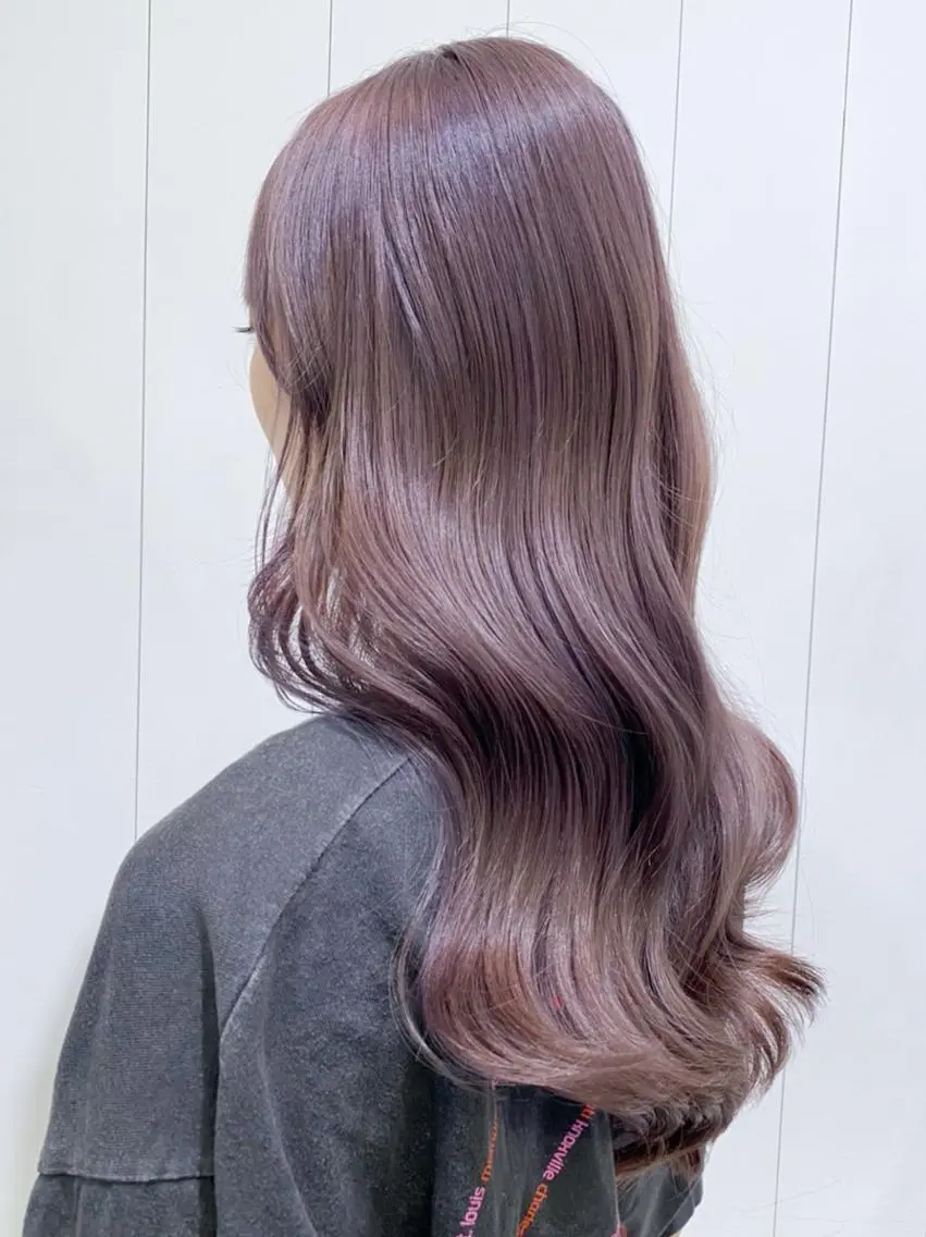 セミロング カラー パーマ ヘアアレンジ ラベンダーカラー ラベンダーグレー ITbyALBUM 八王子店のヘアスタイル