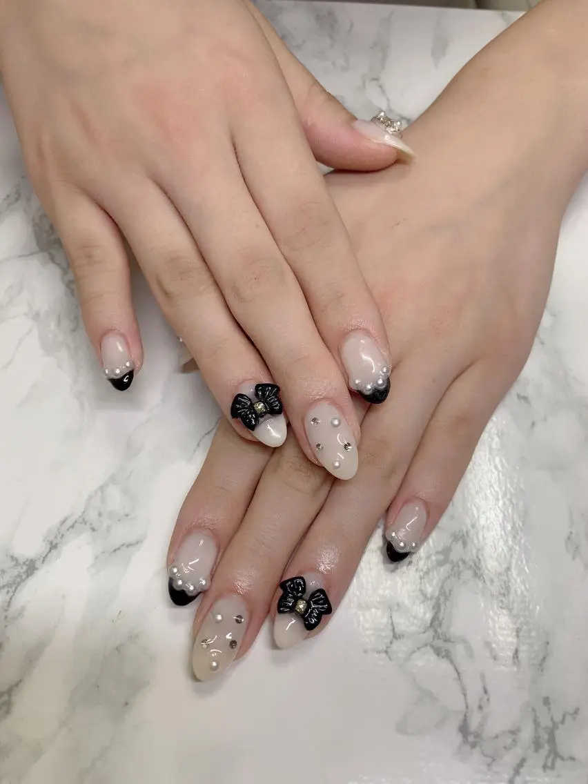 ネイル ハンドネイル はな💎ネイル ワンホン、長さ出しのネイルデザイン