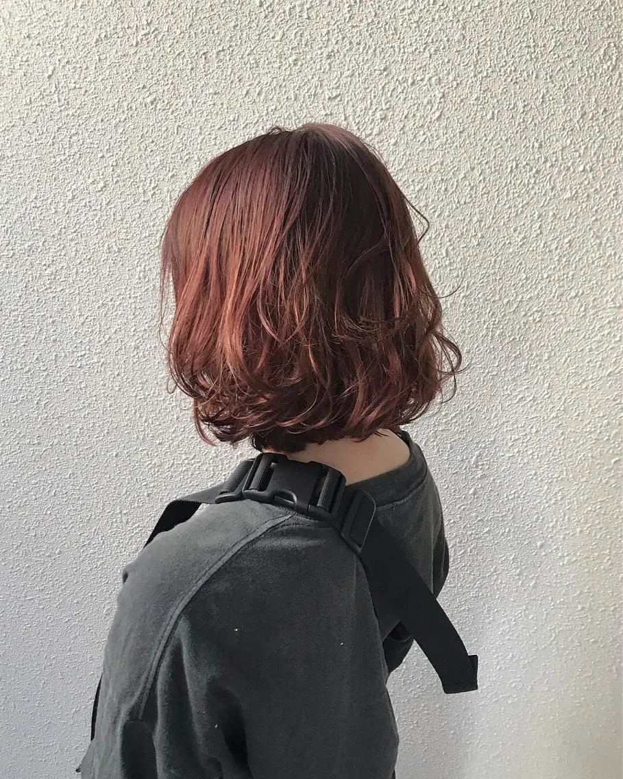ショート カラー ブリーチ ピンクカラー ピンクパープル パープルカラー インナーカラー/天神 ブリーチ/吉田のヘアスタイル