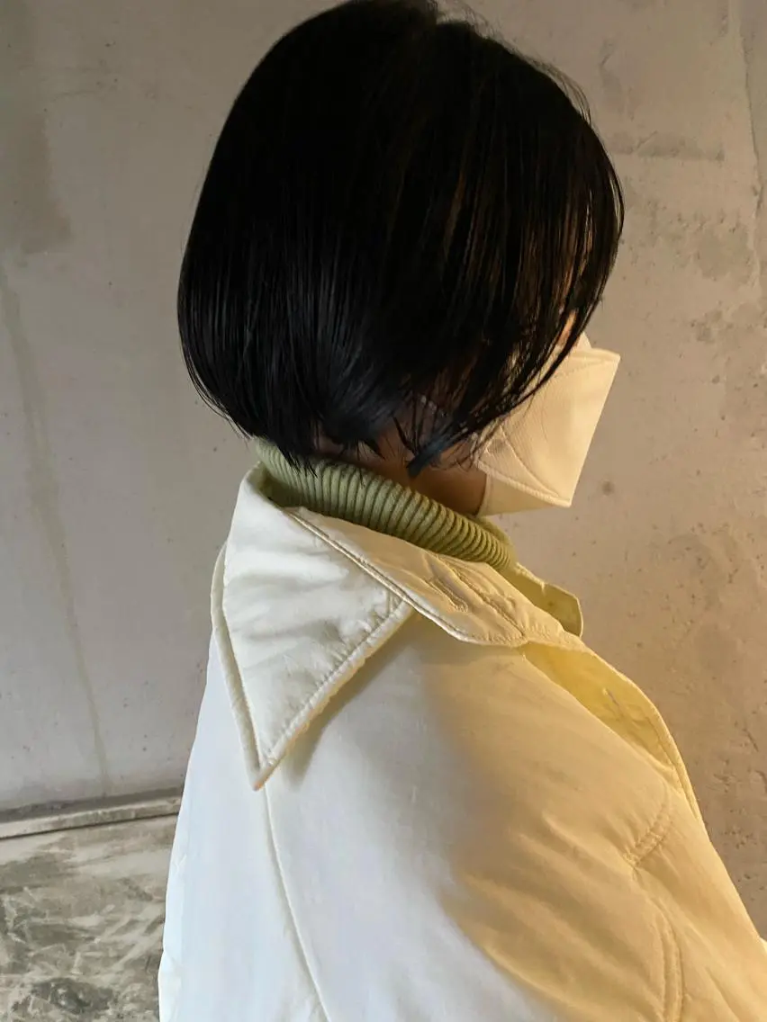 ショート カラー 黒髪 ボブ お任せヘア☘️☘️ 及川渚のヘアスタイル