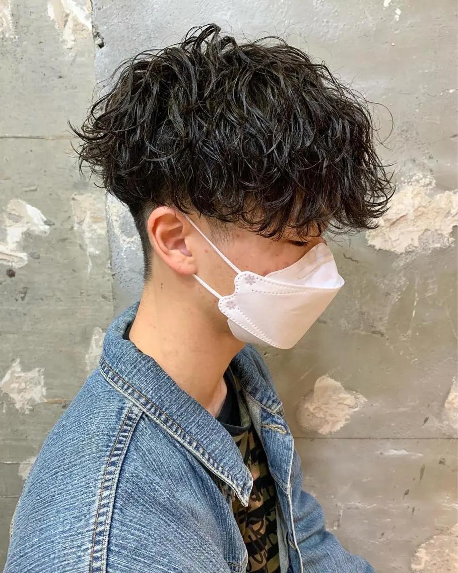 ショート パーマ メンズ メンズパーマ 波巻きパーマ tension 【テンション】のヘアスタイル