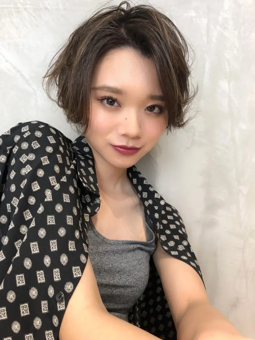 ショート カラー パーマ メンズ縮毛矯正 細谷碧海のヘアスタイル