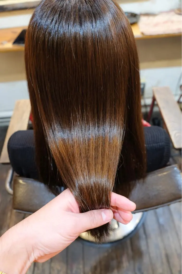 ミディアム パーマ 髪質改善 縮毛矯正 トリートメント 桑名 淳のヘアスタイル