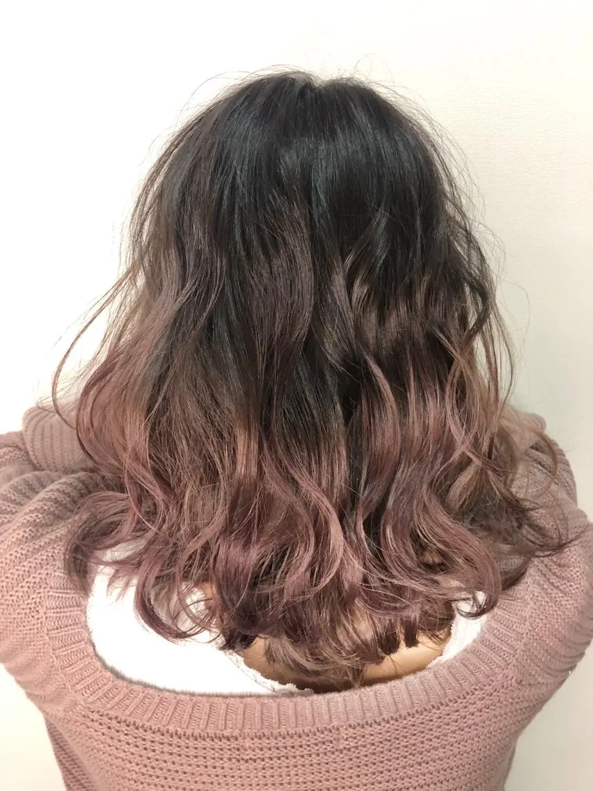 ミディアム カラー ヘアカラー トリートメント sato yoのヘアスタイル