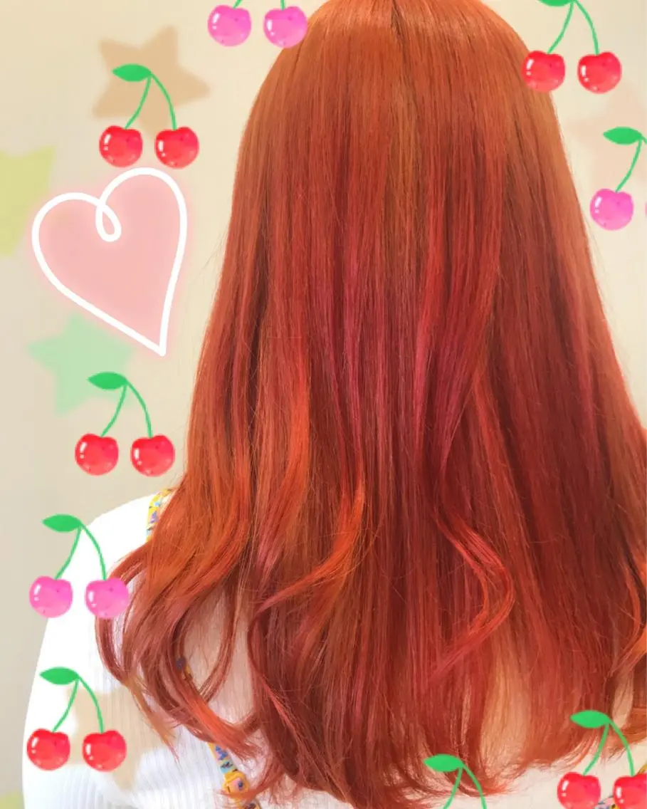 カラー オレンジ 新宿駅近♡個室 ♡関口三都季🌜のヘアスタイル