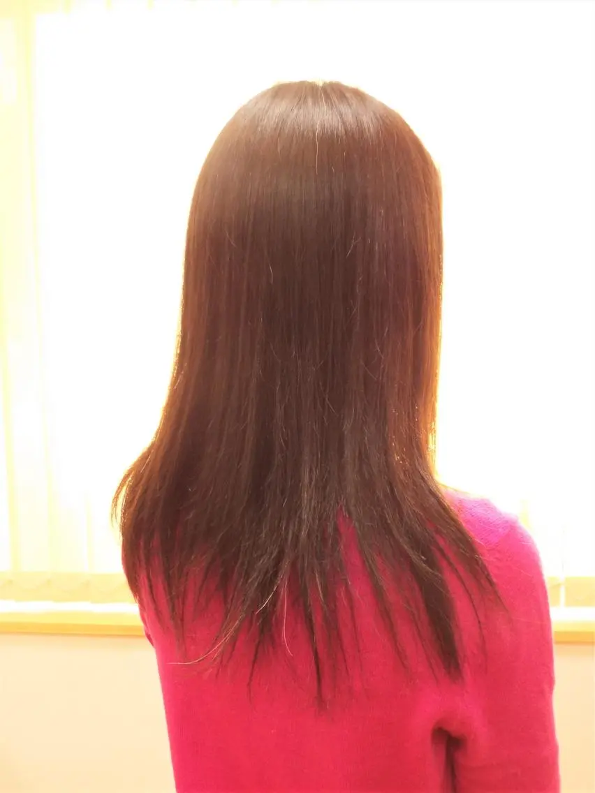 ロング カラー ロングレイヤー ベージュカラー オレンジ オレンジベージュ 顔周りカット 山田 達也のヘアスタイル