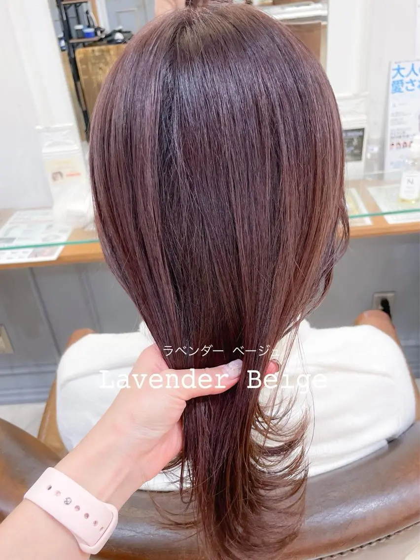 セミロング カラー ベージュカラー ラベンダーカラー ラベンダーベージュ カット ヘアカラー ✨カラー支持No.1 🧸ワキ カナコ🧸のヘアスタイル