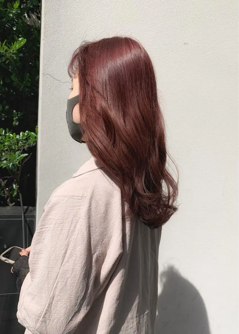 ミディアム カラー ベージュカラー ピンクカラー ピンクベージュ ヘアカラー トリートメント 矢野 晃平のヘアスタイル