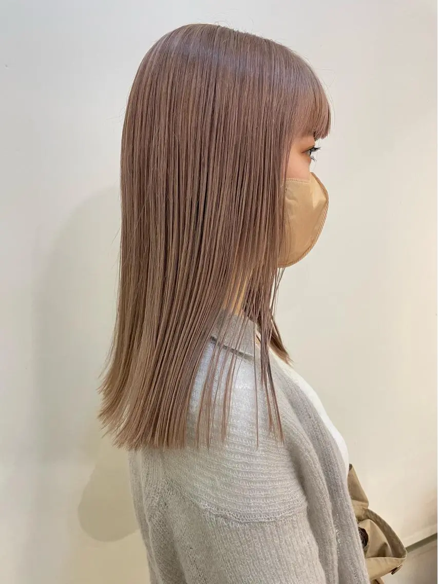 ミディアム カラー ブリーチ ヘアカラー トリートメント ボブ/ミディアム RIONAのヘアスタイル