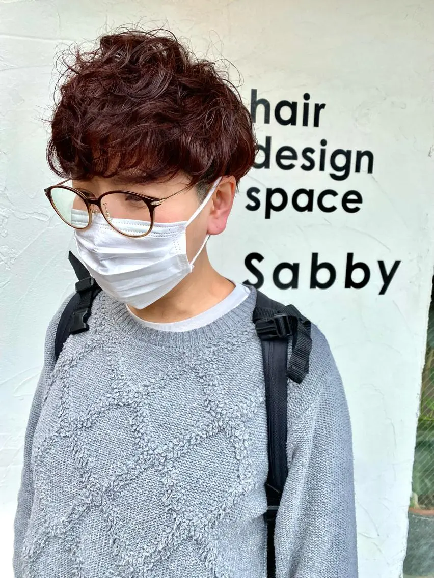 ショート Sabby氏川洸希 パーマのヘアスタイル