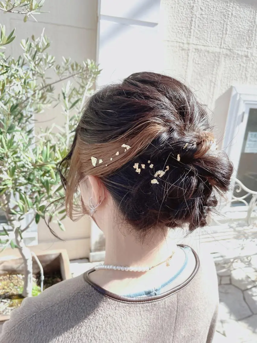 ロング カラー ヘアアレンジ ヘアセット ご新規様限定 透明感カラーKANAのヘアスタイル