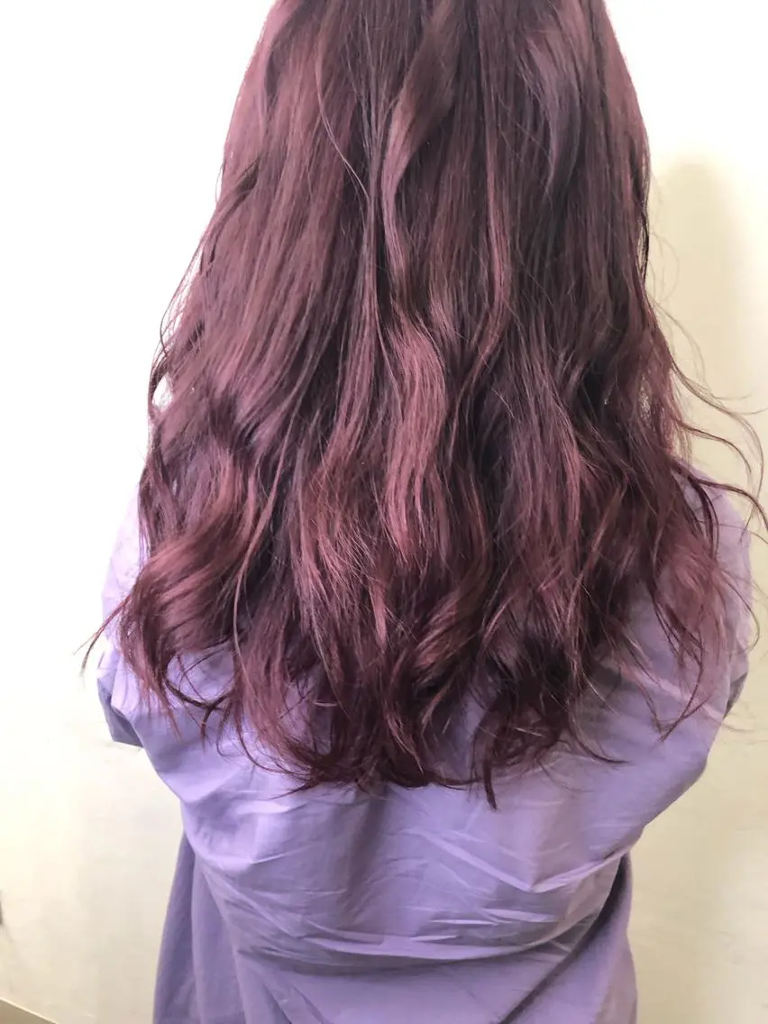 セミロング カラー ブリーチ ラベンダーカラー ピンクカラー ピンクラベンダー メンズ レイヤー ウルフ 弓木啓輔のヘアスタイル