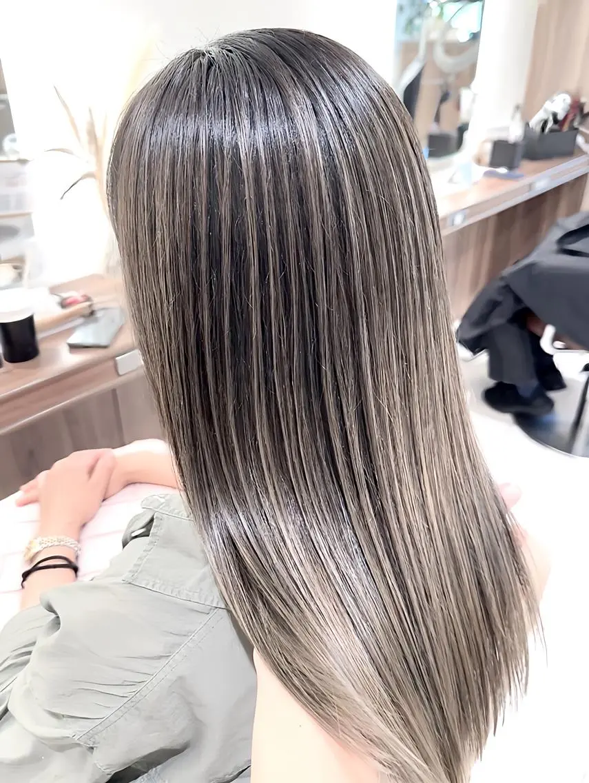 ロング カラー 髪質改善 ヘアカラー トリートメント ＡＳＨ大宮/ブリーチ 髪質改善/カラーのヘアスタイル