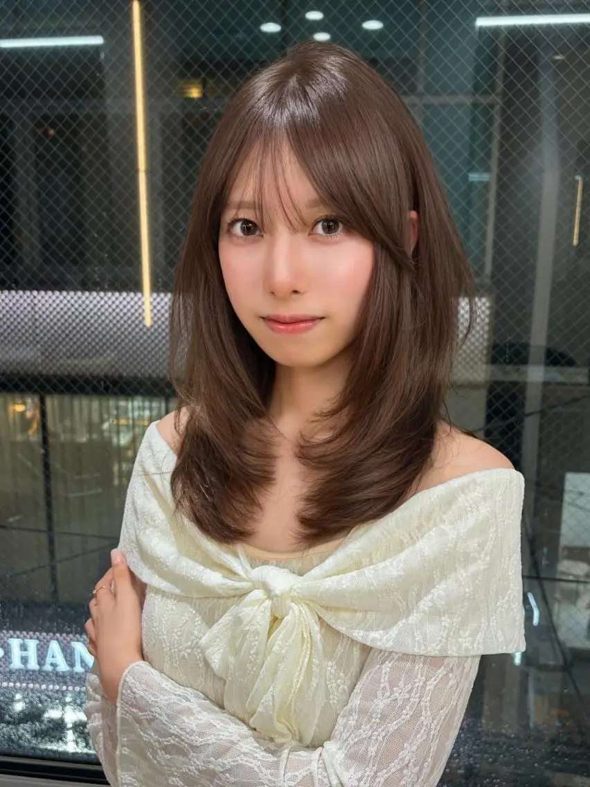 ミディアム ショートボブ ボブ ヨシンモリ 韓国風ヘア レイヤーカット レイヤー/髪質改善 /Senne竹下のヘアスタイル