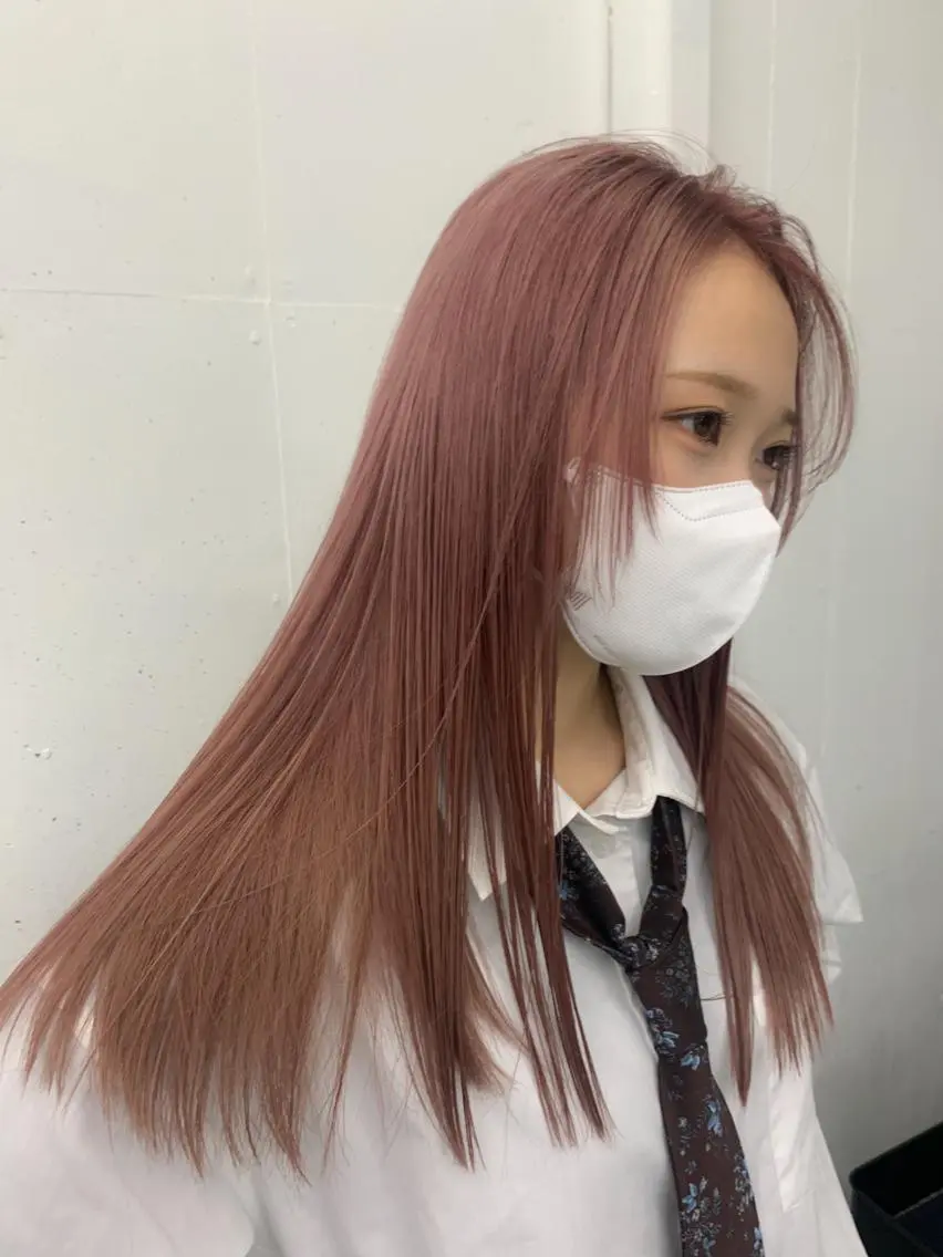 ロング カラー ベージュカラー ピンクカラー ピンクベージュ 卒業式ヘアセット🎀 ヘアアレンジのヘアスタイル