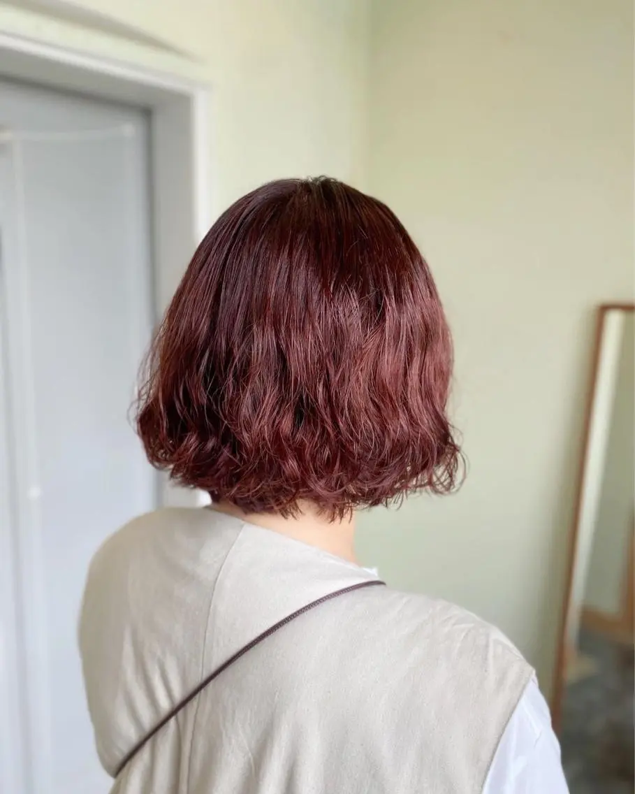 カラー レッドカラー ヘアカラー トリートメント NUMBER 天王寺YUYAのヘアスタイル