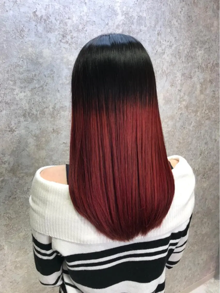 セミロング カラー レッドカラー 🫟Blanco🫟 Color&Careのヘアスタイル