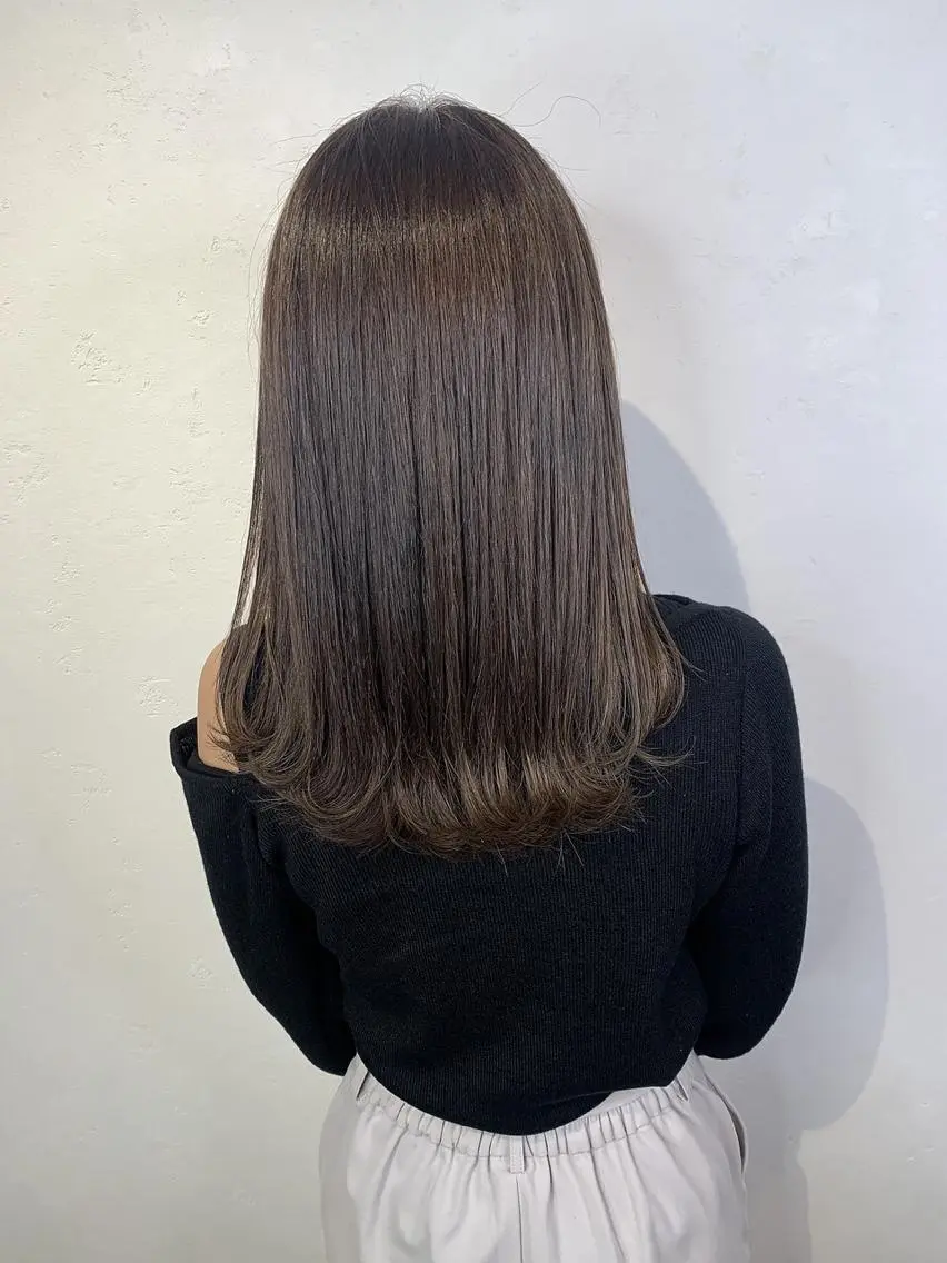 セミロング カラー カット 縮毛矯正 トリートメント _WHITE上本町 上本町店のヘアスタイル