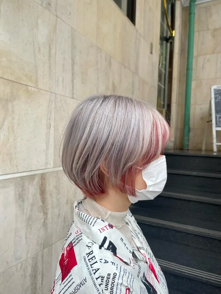 ショート カラー ブリーチ 髪質改善&美髪カラー ボブ&ロングRINのヘアスタイル