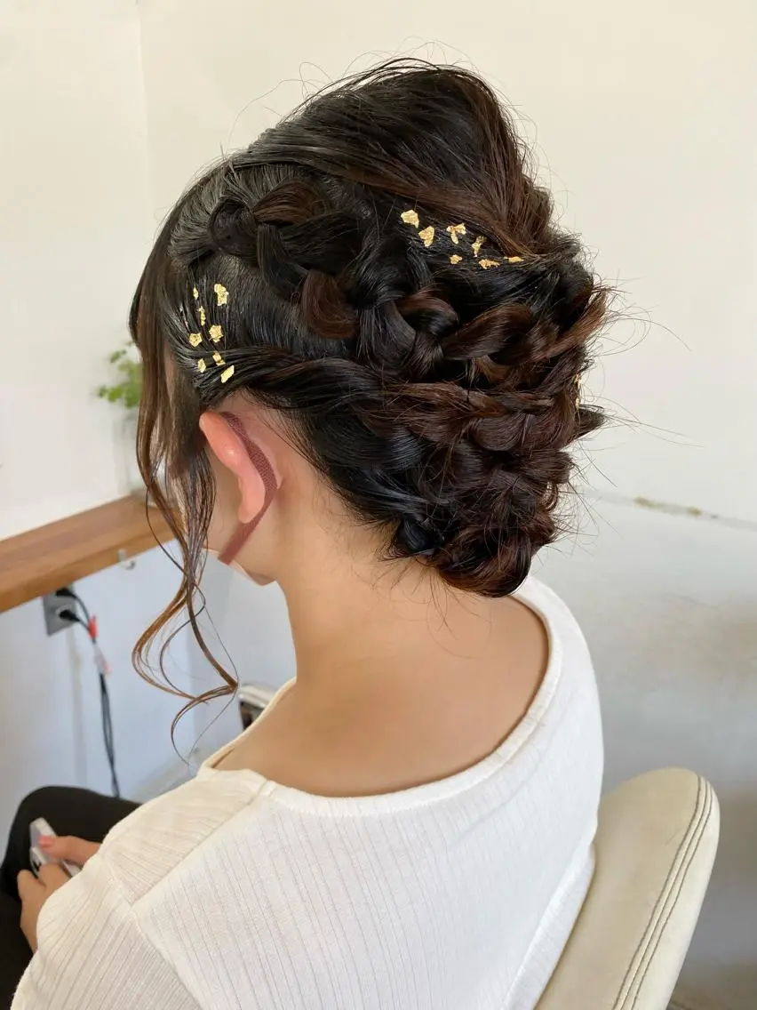 ミディアム ヘアアレンジ ヘアセット Kazaoka Saraのヘアスタイル