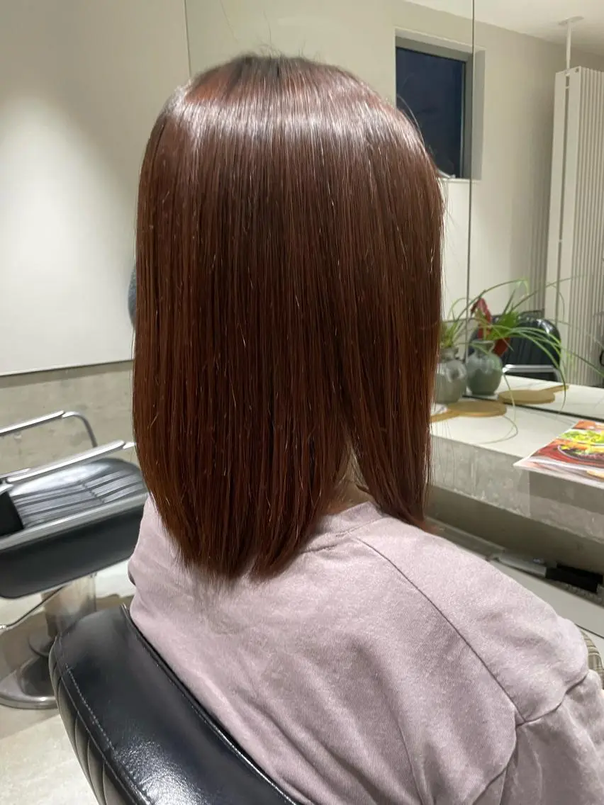 ミディアム 酸性ストレート kilto.きょうか 🍑カットモデル🍑のヘアスタイル