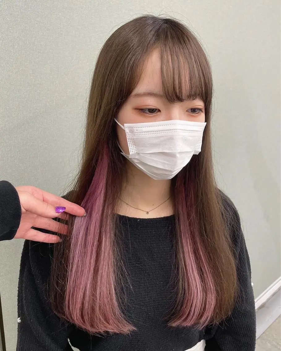 セミロング カラー イヤリングカラー エクステ エクステ 🎀プルエクステ みまひかる🎀のヘアスタイル