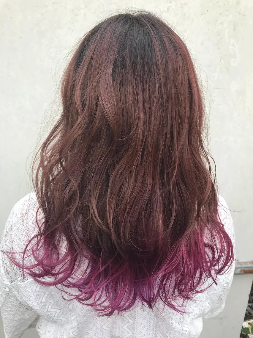 ロング カラー ヘアアレンジ ピンクカラー ピンクパープル パープルカラー enurk店 🍋 M I K U  *のその他イメージ