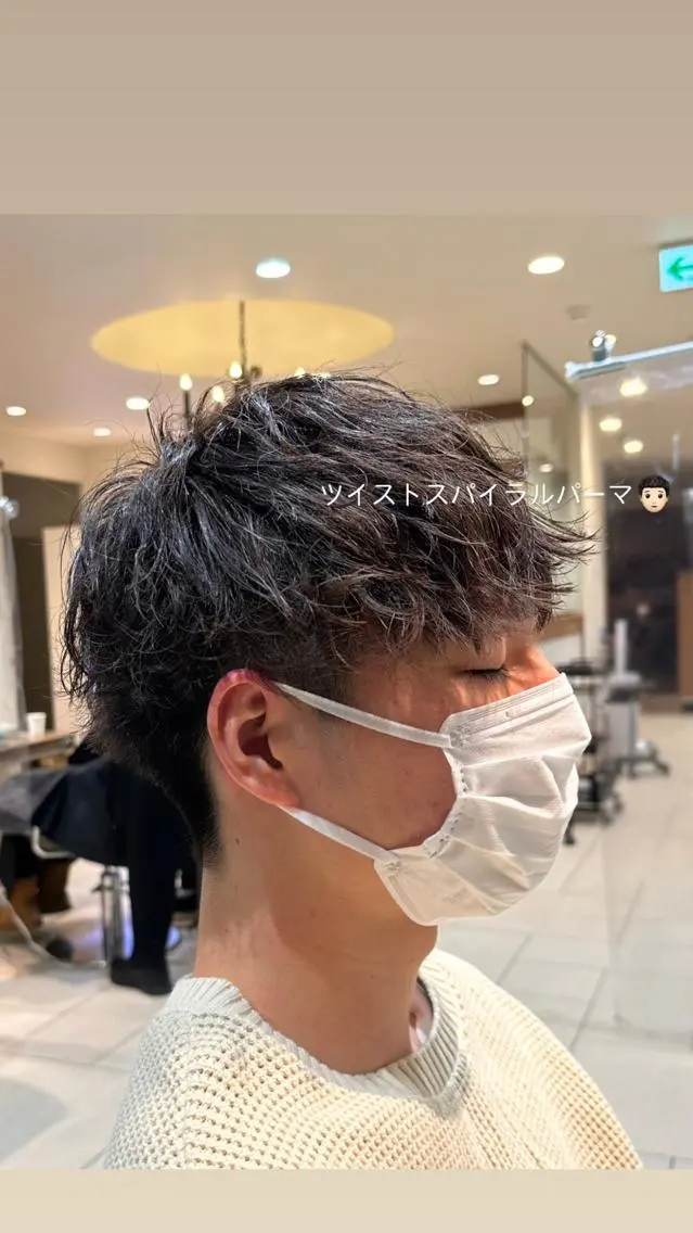 パーマ メンズ メンズパーマ ツイストスパイラルパーマ スパイラルパーマ パーマ 田畑 あやののヘアスタイル