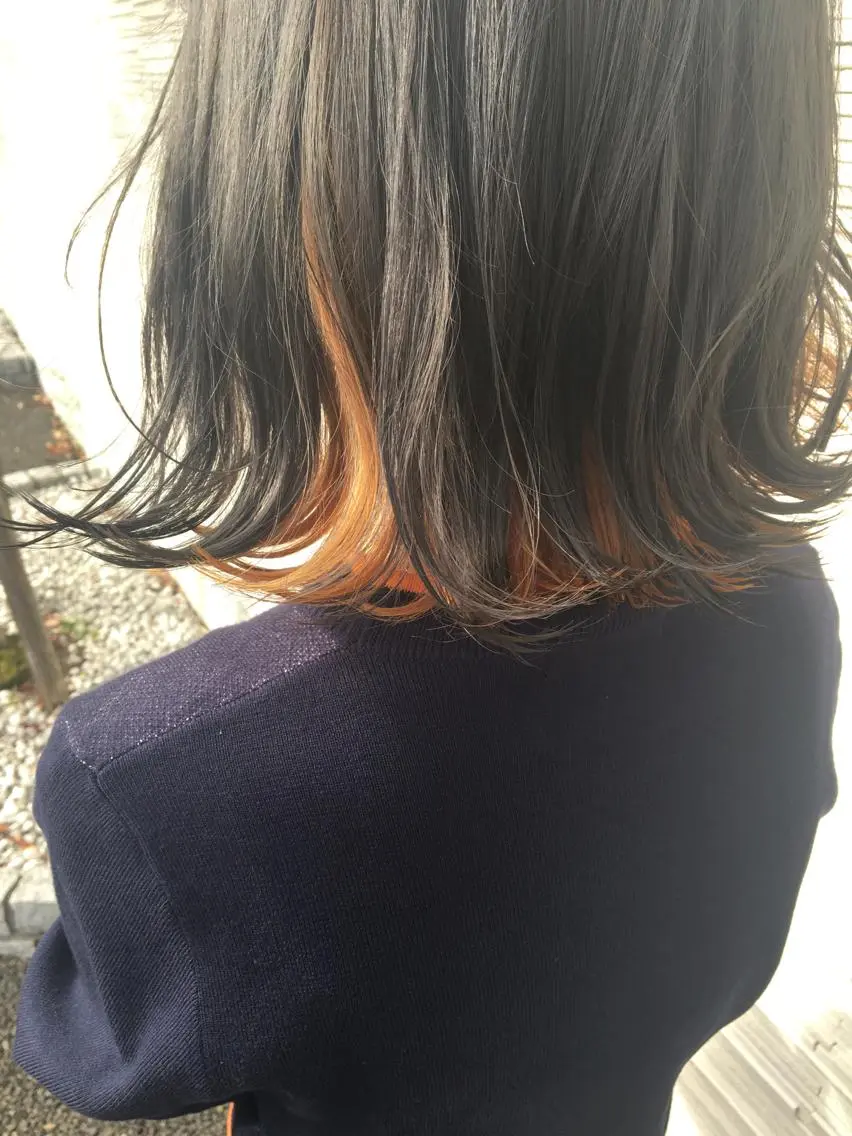 カラー 切りっぱなしボブ インナーカラー ボブ MERu/高橋裕之 /レイヤー/艶カラーのヘアスタイル