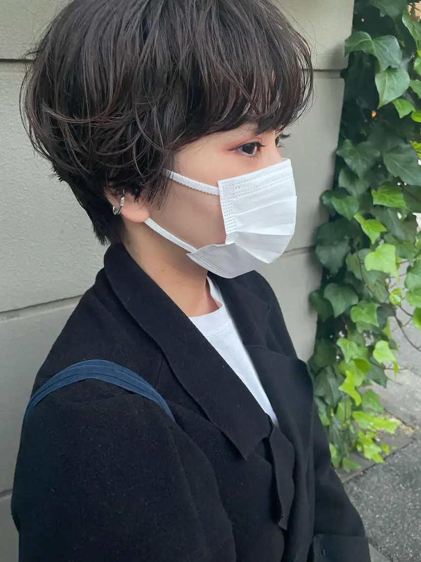 ショート カラー パーマ ヘアアレンジ カット ヘアカラー パーマ satsuki 暖色・ブラウンカラーのヘアスタイル